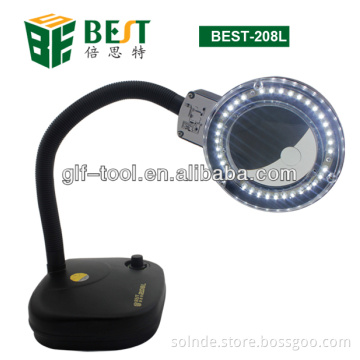 BST-208L 5x/10x Magnifying glass with light stand